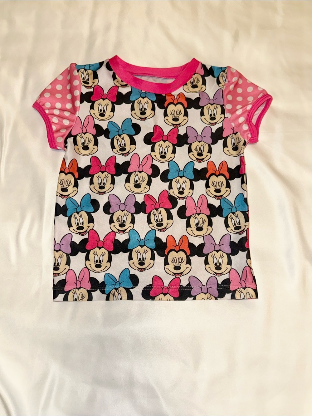 Disney Junior Minnie Mouse Girls Rash Guard Swim Top 2T Pink